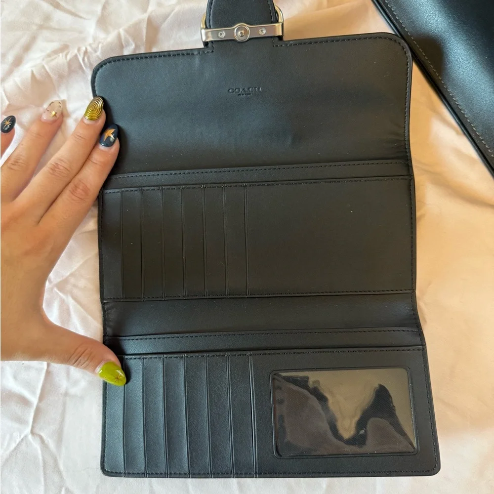 Coach Black Morgan Square Leather Crossbody (large)
